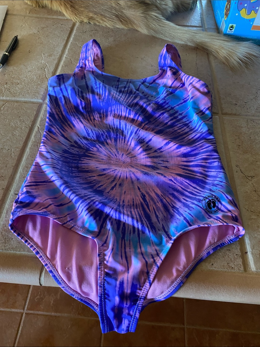 Hang Ten Kids Purple and Pink Tie-Dye One-Piece Swimsuit
